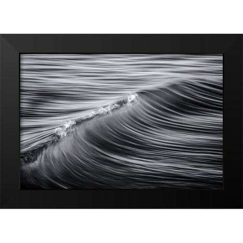 Liquid Black Modern Wood Framed Art Print by Palmerini, Fabio