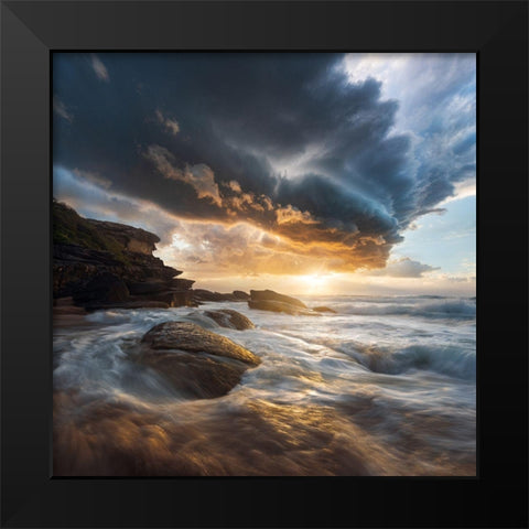 The Loop Black Modern Wood Framed Art Print by Gorlin, Anton
