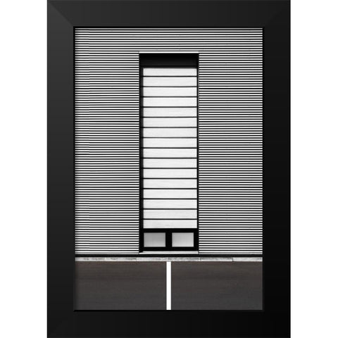 Horizontal Lines Black Modern Wood Framed Art Print by Endermann, Rolf