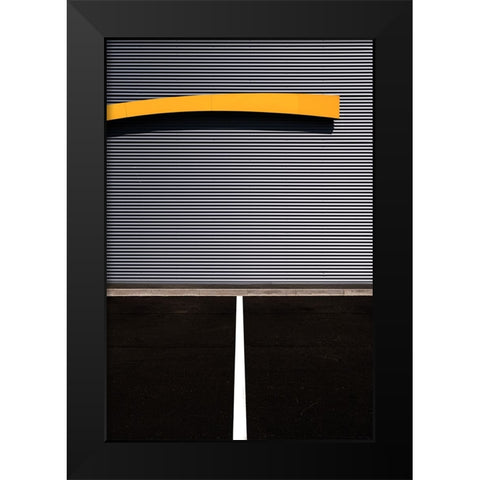 Yellow Line Black Modern Wood Framed Art Print by Endermann, Rolf