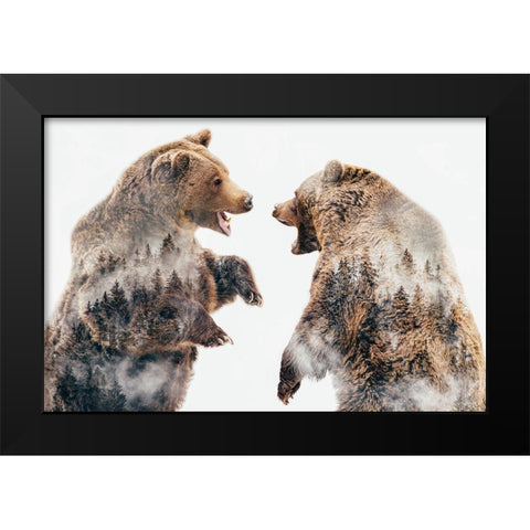 Wild Conflicts Black Modern Wood Framed Art Print by Beata, Angyalosi