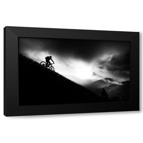 Sunrise Ride Black Modern Wood Framed Art Print with Double Matting by Bertoncelj, Sandi