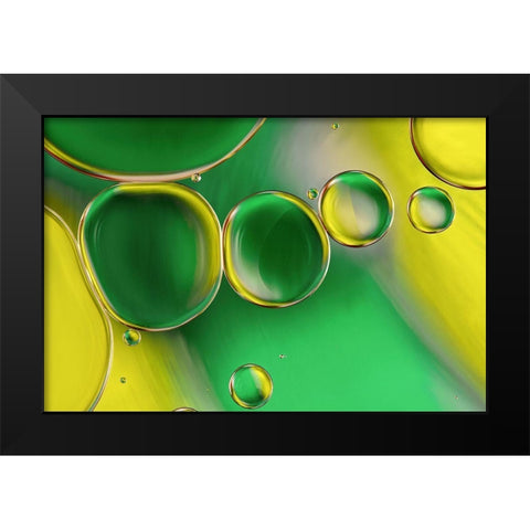 Oil And Water Black Modern Wood Framed Art Print by Disher, Mandy