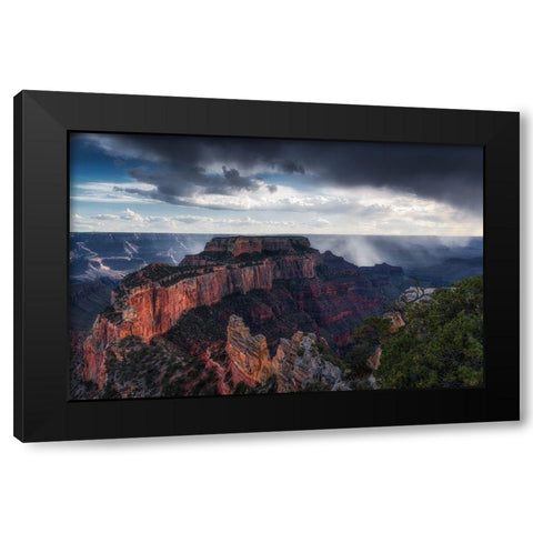 Scattered Showers At Grand Canyon Black Modern Wood Framed Art Print with Double Matting by Ning, Aidong