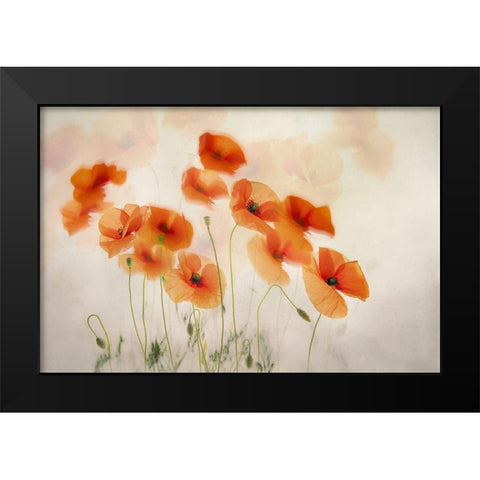 Waving In The Wind Black Modern Wood Framed Art Print by Talen, Nel