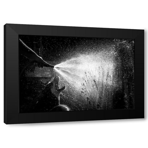 The Garden Hose Black Modern Wood Framed Art Print with Double Matting by Kleimann, Stephanie