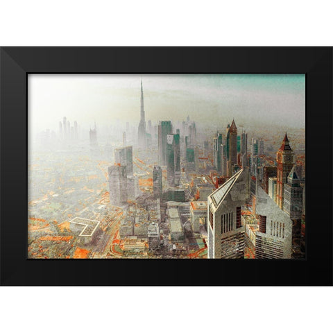 Twin Tower - Dubai Black Modern Wood Framed Art Print by Chiriaco, Carmine