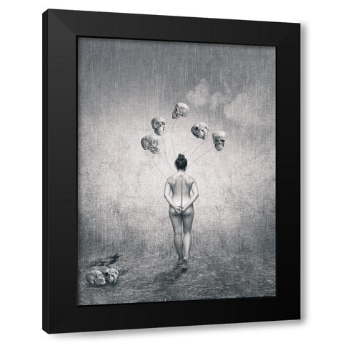 The Bone Collector Black Modern Wood Framed Art Print by MOHANRAJ, ARUN