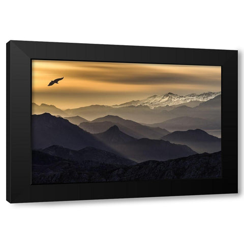 Layers Black Modern Wood Framed Art Print with Double Matting by I. Cuadrado, Juan