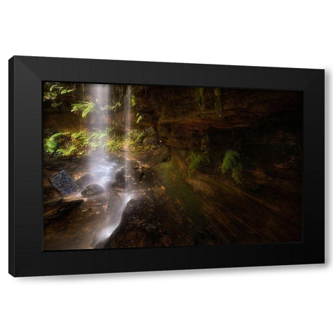 Hidden Waterfalls (2) Black Modern Wood Framed Art Print by Zhang, Yan