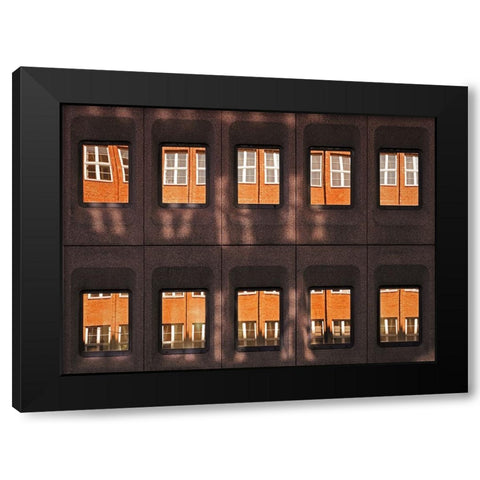 Golden Reflections Black Modern Wood Framed Art Print with Double Matting by Hawerkamp, Hans-Wolfgang