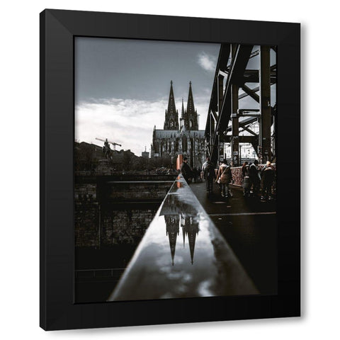 The Cologne Cathedral Black Modern Wood Framed Art Print with Double Matting by Coniglio, Massimiliano