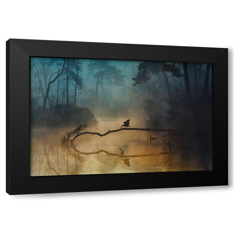 Blue Hour Black Modern Wood Framed Art Print with Double Matting by Van Dongen, Anton