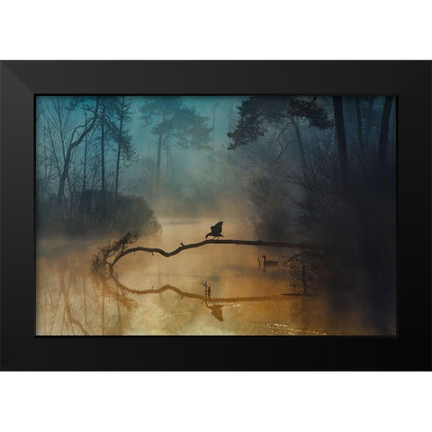 Blue Hour Black Modern Wood Framed Art Print by Van Dongen, Anton