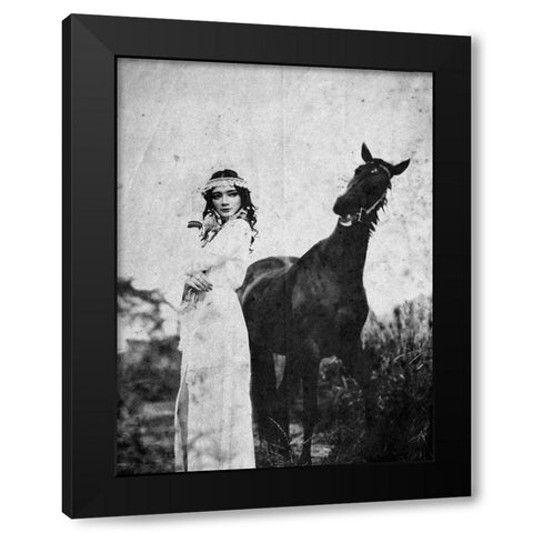 Napelu Black Modern Wood Framed Art Print with Double Matting by Abe, Abr