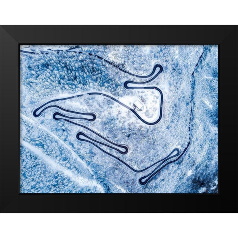 Snow And Asphalt Black Modern Wood Framed Art Print by Crocetta, Paolo