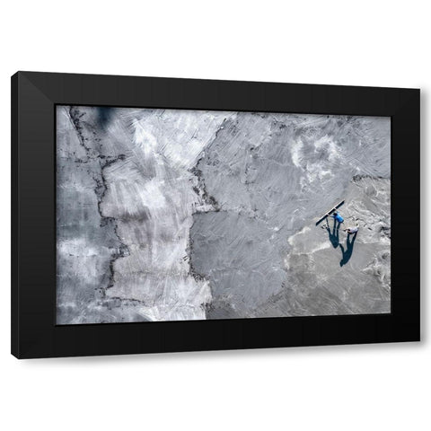 Moons Makers Black Modern Wood Framed Art Print by Crocetta, Paolo