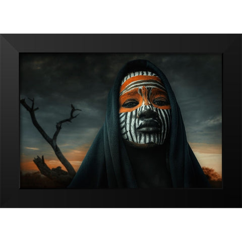 Girl Suri Black Modern Wood Framed Art Print by Yosifov, Svetlin