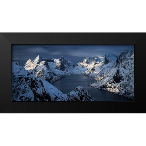 Kjerkfjorden Black Modern Wood Framed Art Print by Kruczynski, Wojciech