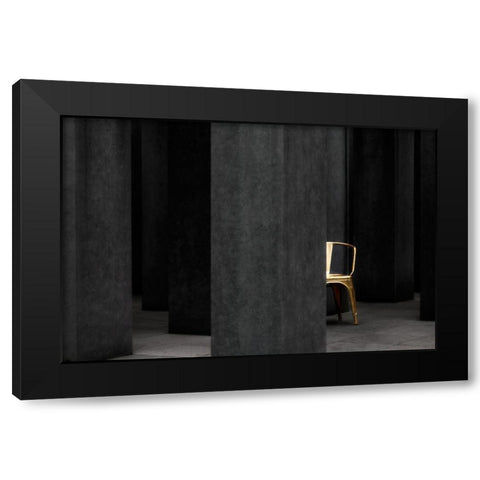 Silence Is Golden Black Modern Wood Framed Art Print by Apers, Marc