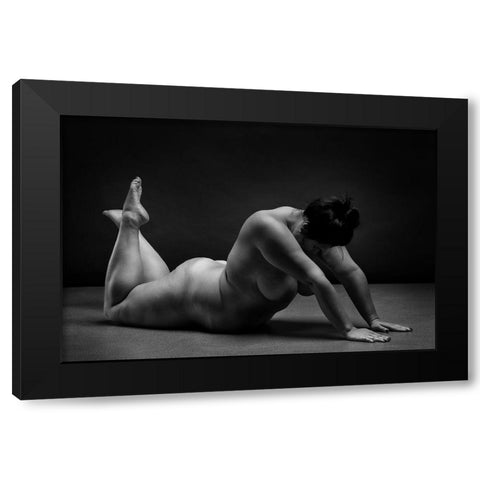 Bodyscape Black Modern Wood Framed Art Print by Belovodchenko, Anton