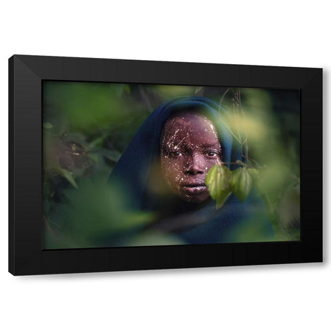 Hidden Black Modern Wood Framed Art Print by Rivera, Roberto