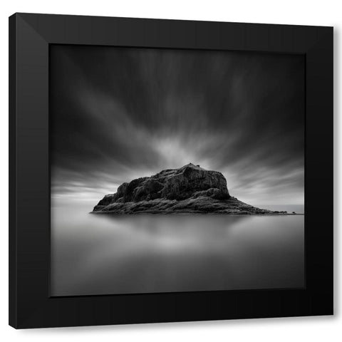 Monemvasia Island Black Modern Wood Framed Art Print with Double Matting by Digalakis, George