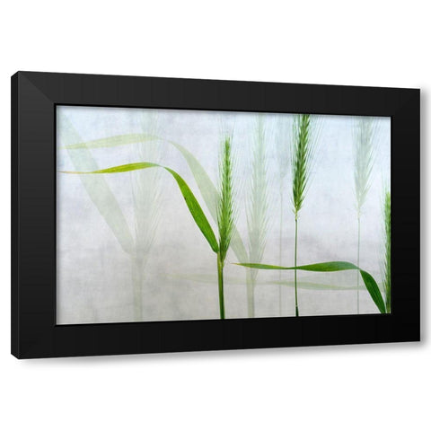 Wavy Green Black Modern Wood Framed Art Print by Van Son, Greetje