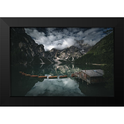 Paradise On Earth Black Modern Wood Framed Art Print by Tagliarino, Marco