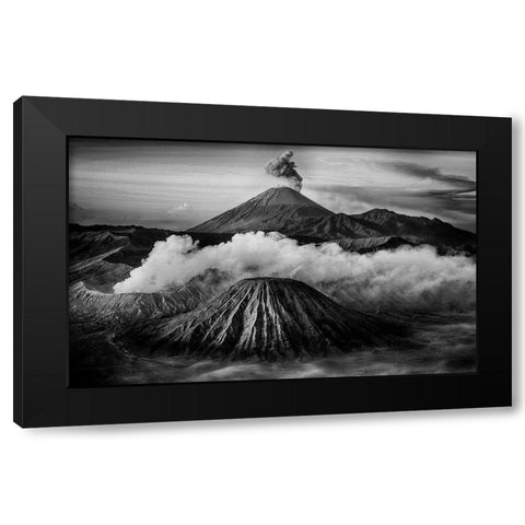 Mt Bromo Black Modern Wood Framed Art Print by Muliani Hartojo, Angela