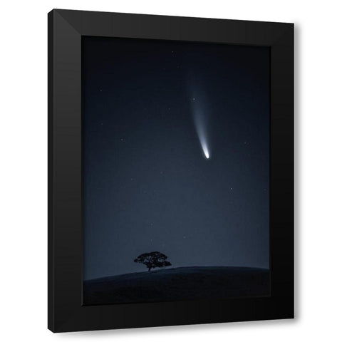 Visitor Black Modern Wood Framed Art Print by Ning, Aidong