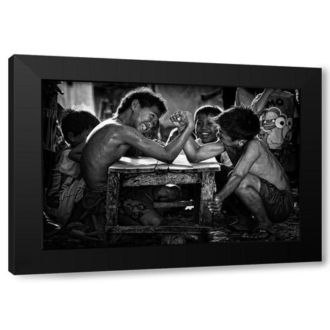 Panco Black Modern Wood Framed Art Print with Double Matting by Prayoga, Adhi