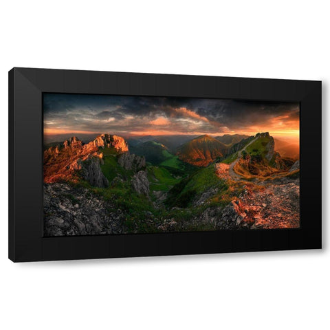 Untitled Black Modern Wood Framed Art Print with Double Matting by Rojek, Tomasz