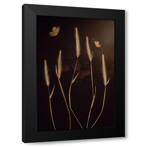 When It Is Dark Black Modern Wood Framed Art Print by Kiral, Cicek