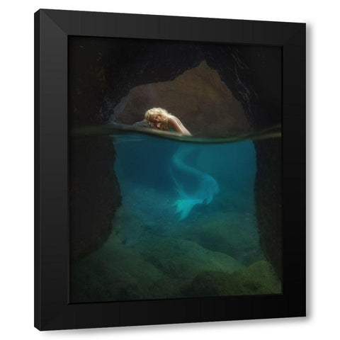 The Rest Of The Mermaid Black Modern Wood Framed Art Print with Double Matting by Lazzarotti, Paolo