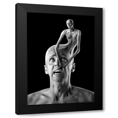 Conscience Black Modern Wood Framed Art Print by Kiciak, Christophe