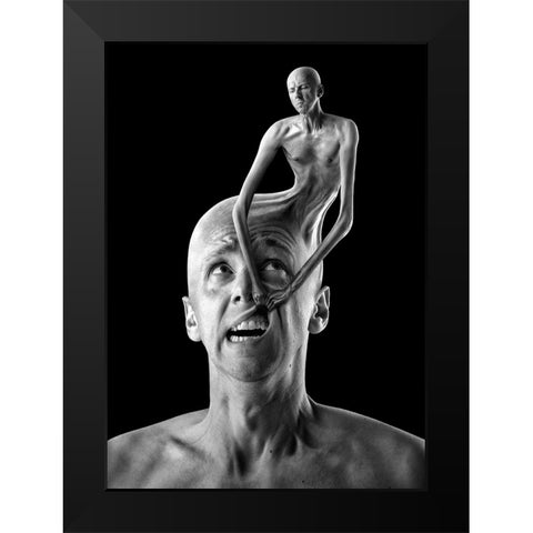 Conscience Black Modern Wood Framed Art Print by Kiciak, Christophe