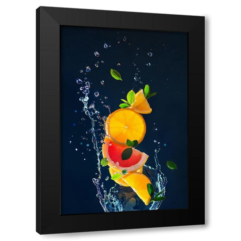 Summer Drinks Black Modern Wood Framed Art Print with Double Matting by Belenko, Dina