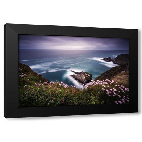 On The Edge Of The Cliff Black Modern Wood Framed Art Print with Double Matting by Ruiz Dueso, Jorge