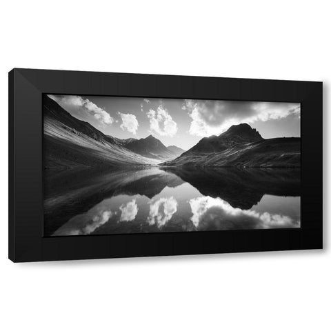 Mountain Reflection Black Modern Wood Framed Art Print by Muqa, Burim