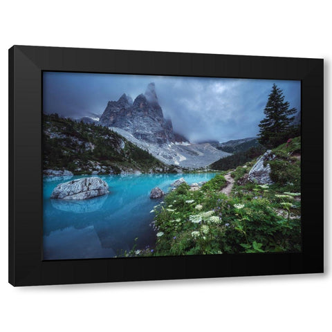 Veneto - Lago Di Sorapis Panorama Black Modern Wood Framed Art Print by Claude Castor, Jean