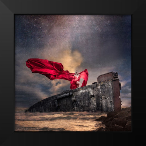 Shipwrecked Black Modern Wood Framed Art Print by Dixon, Colin