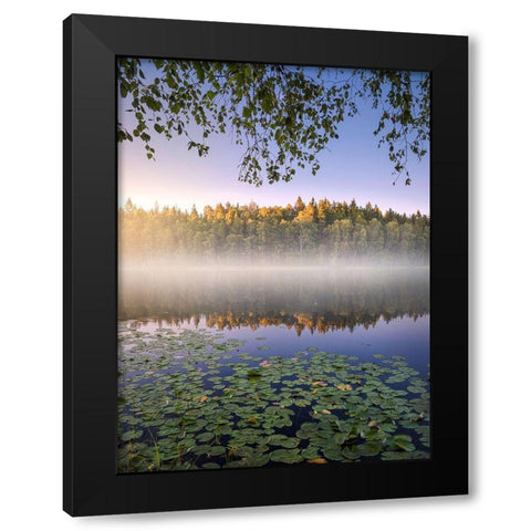 Calm Summer Night Black Modern Wood Framed Art Print with Double Matting by Lindsten, Christian