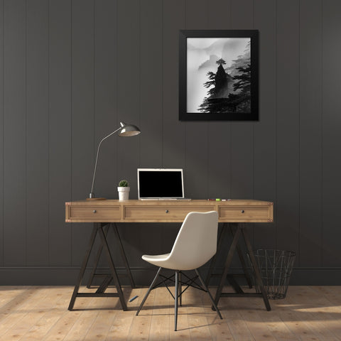 Standing Alone Black Modern Wood Framed Art Print by Dai, Wei