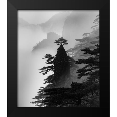 Standing Alone Black Modern Wood Framed Art Print by Dai, Wei