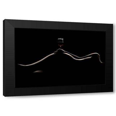 Bodyscape: Wine Tasting Black Modern Wood Framed Art Print by Sungkono, Heru