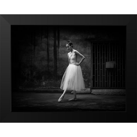 The Girl Black Modern Wood Framed Art Print by Z, Bingo