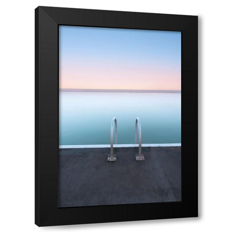 Waiting Black Modern Wood Framed Art Print with Double Matting by Zhu, Jingshu