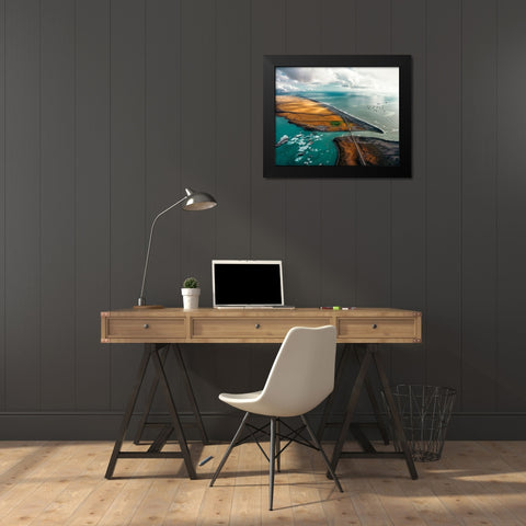 Japkulsairlaandsup3;N From Above Black Modern Wood Framed Art Print by Green, Sam