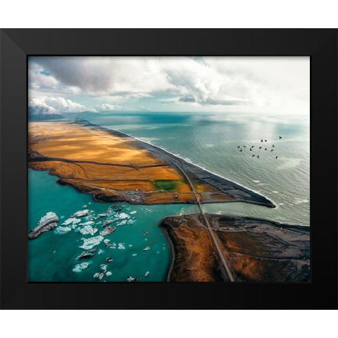 Japkulsairlaandsup3;N From Above Black Modern Wood Framed Art Print by Green, Sam